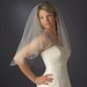 Bridal Wedding Double Layer Elbow Length Scalloped Edge w/ Pearls & Beads Veil 138