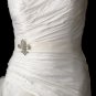 Belt with Silver Clear Fleur De Lis Brooch 109