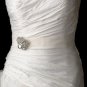 Belt with Silver Clear Oval Flower Brooch 110