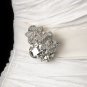Belt with Silver Clear Oval Flower Brooch 110
