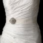 Belt with Antique Silver Clear Swirl Brooch 116
