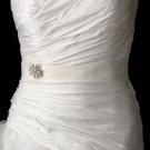 Belt with Antique Silver Marquise Crystal & Pearl Brooch 118