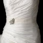 Belt with Silver Clear Crystal & Pearl Leaf Brooch 126