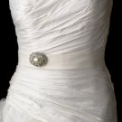 Belt with Antique Ivory Oval Pearl Brooch 134