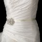 Belt with Silver Clear Vintage Floral Brooch 138