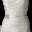 Belt with Silver Clear Floral Brooch 140