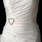 Belt with Silver Clear Romance Heart Brooch 30250