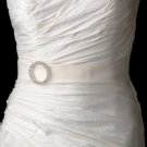 Belt with Silver Clear Round Brooch 30251