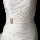 Belt with Antique Silver Clear Brooch 3163