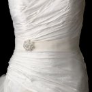 Belt with Silver Clear Floral Cluster Brooch 3167