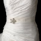 Belt with Silver Clear Floral Starfish Brooch 3174