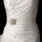Belt with Silver Clear Floral Starfish Brooch 3175