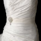 Belt with Silver Clear Dangle Pear Brooch 3438