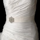 Belt with Vintage Crystal Snowflake Brooch 36