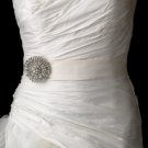 Belt with Antique Silver Clear Round Crystal Brooch 39