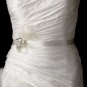 Belt with Silver Clear Crystal & Feather Brooch 42