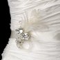 Belt with Silver Clear Crystal & Feather Brooch 42