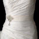 Belt with Dangling Pear & Marquise Crystal Brooch 44