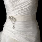 Belt with Antique Silver Clear Pear Crystal Brooch 45