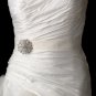 Belt with Antique Silver Clear Crystal Floral Brooch 57