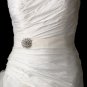 Belt with Antique Silver Clear Crystal Floral Brooch 59