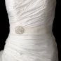 Belt with Silver Clear Crystal Flower Brooch 6025