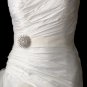 Belt with Silver Clear Crystal Sunburst Brooch 61