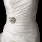 Belt with Silver Clear Crystal Flower Brooch 62
