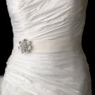 Belt with Silver Clear Crystal Floral Star Brooch 63