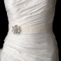 Belt with Silver Clear Crystal Floral Star Brooch 63