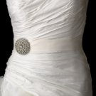 Belt with Silver Ivory Pearl Round Sunburst Brooch 65
