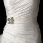 Belt with Silver Ivory Pearl & Rhinestone Flower Brooch 66