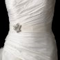 Belt with Silver Clear Crystal Flower Brooch 67
