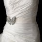 Belt with Silver Clear AB Marquise Crystal Butterfly Brooch 7444