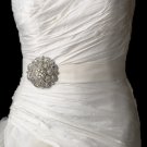Belt with Silver Clear AB Swirl Rhinestone Brooch 79