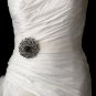 Belt with Antique Silver Black Swirl Rhinestone Brooch 79