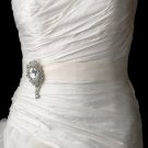 Belt with Silver Clear Crystal Leaf Brooch 81