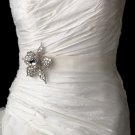 Belt with Silver Clear Light Pink Flower Brooch 82