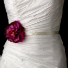 Belt with Fuchsia Peony Flower Clip 409