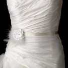 Belt with Jeweled Delphinium Feathers Flower Clip 420
