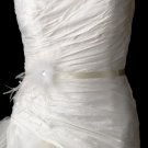 Belt with Jeweled Feather Fascinator Clip 440