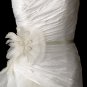 Belt with Ivory Haute Couture Pearls & Rhinestones Feather Fascinator Clip 471
