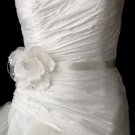 Belt with Rhinestones & Feathers Flower Clip 8387