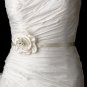 Belt with Crystals & Beads Fabric Flower Comb 8416