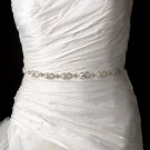 Vintage Satin Ribbon Belt or Headband 6469 with Clear Crystals