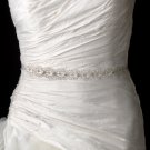 Vintage Satin Ribbon Belt or Headband 8204 with Rhinestones, Pearls & Beads