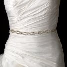 Vintage Satin Ribbon Belt or Headband 8206 with Clear Crystals