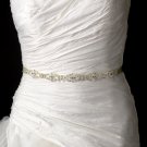 Vintage Satin Ribbon Belt or Headband 8362 with Clear Rhinestones