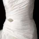 Vintage Satin Ribbon Belt or Headband 8428 with Centered Rhinestone Accent