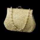 Glistening Ivory Beaded Satin Evening Bag 2022